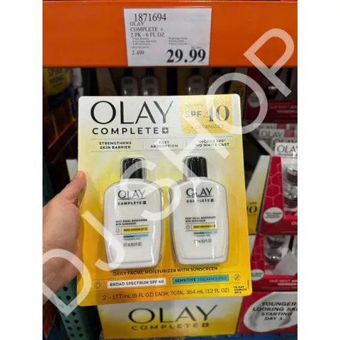 Set Kem Dưỡng Ẩm Chống Nắng Olay Complete+ với SPF 40 và Ceramides - Bảo Vệ Da Mặt 177ml x2, Dưỡng Ẩm và Chống Nắng Hàng Ngày