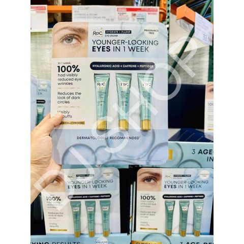 Kem Dưỡng Mắt Chống Nhăn ROC Hydrate Plump Eye Cream - Săn Chắc & Trẻ Hóa Vùng Mắt Từ Mỹ, Hiệu Quả Trong 1 Tuần