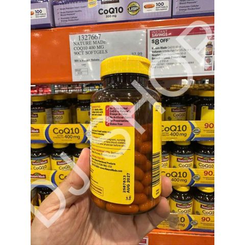 Viên Uống Bổ Sung CoQ10 Nature Made 400mg - Hỗ Trợ Tim Mạch Khỏe Mạnh - 90 Viên Mỹ