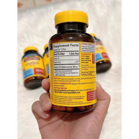 Viên Uống Bổ Sung CoQ10 Nature Made 400mg - Hỗ Trợ Tim Mạch Khỏe Mạnh - 90 Viên Mỹ