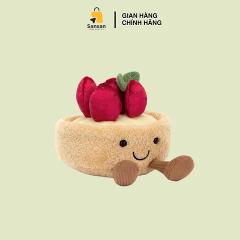 Bánh Tart Dâu Jellycat Amuseables Fleurette Tarte Aux Frases - Đồ Chơi Trẻ Em Đáng Yêu, Quà Tặng Chính Hãng, Không Có Hộp