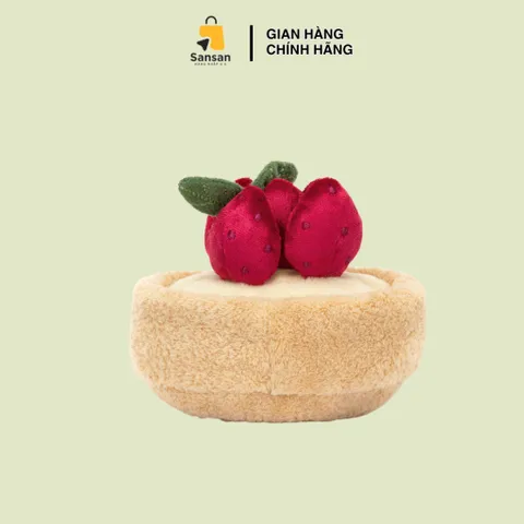 Bánh Tart Dâu Jellycat Amuseables Fleurette Tarte Aux Frases - Đồ Chơi Trẻ Em Đáng Yêu, Quà Tặng Chính Hãng, Không Có Hộp