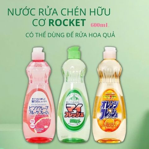 Nước Rửa Chén Lành Tính Rocket Soap 600g - Hương Olive Tự Nhiên, Dịu Nhẹ Với Da Tay, Vệ Sinh An Toàn Cho Gia Đình