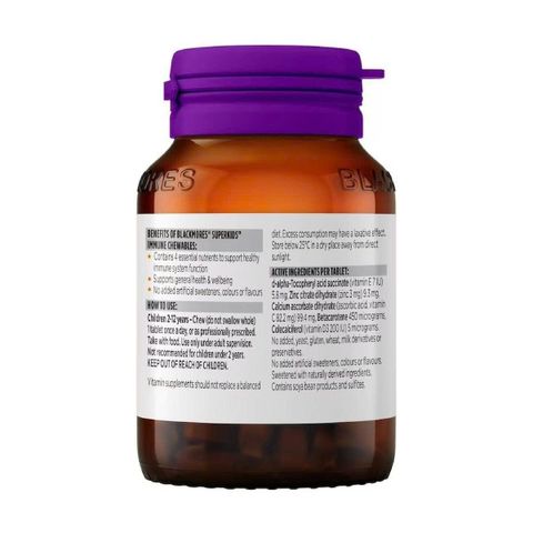 Viên Nhai Tăng Cường Miễn Dịch Blackmores Superkids 60 Viên - Bổ Sung Vitamin, Hỗ Trợ Sức Khỏe Trẻ Em