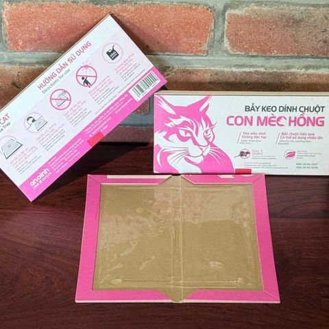 Bẫy Dính Chuột hình Con Mèo Hồng - Kích Thước Nhỏ 20x20cm, Siêu Dính An Toàn, Dễ Dàng Sử Dụng, Bắt Chuột Hiệu Quả