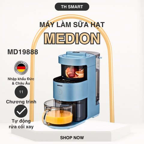 Máy Xay Nấu Sữa Hạt Đa Năng MEDION MD19888 - 11 Chương Trình Tự Động, Chức Năng Thông Minh, Dung Tích 1.4L, Công Suất 1200W