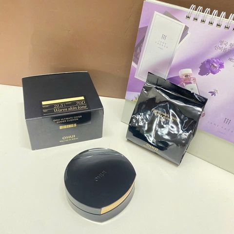 Bộ phấn Nước Kiềm Dầu Ohui Ultimate Cover Denier Cushion 13g - Kiềm dầu, Che phủ hoàn hảo, Phù hợp với da dầu và hỗn hợp