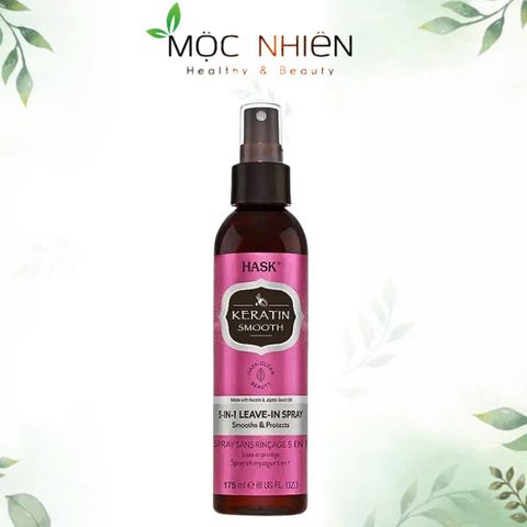 Xịt Dưỡng Tóc Hask Keratin Protein 5-in-1 175ml - Giảm Frizz, Dưỡng Ẩm, Bảo Vệ Tóc Nhiệt, Gỡ Rối, Tăng Độ Bóng Tự Nhiên