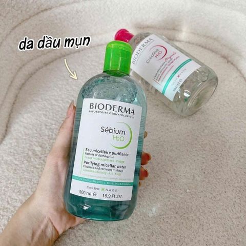 Nước Tẩy Trang Bioderma Sébium H2O 500ml - Cho Da Dầu Mụn, Sạch Sâu, Dịu Nhẹ, Không Cồn, Không Gây Kích Ứng