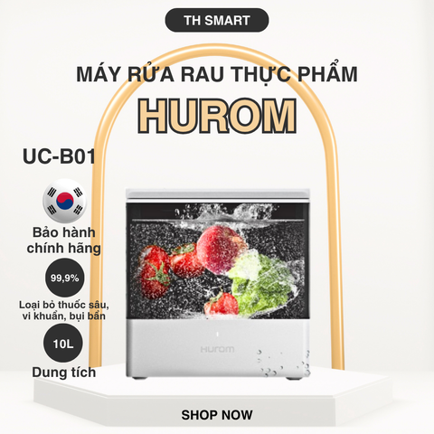 Máy Rửa Rau Thực Phẩm HUROM UC-B01 Hàn Quốc 10L - Công Nghệ Sóng Siêu Âm, Khử Trùng Hiệu Quả, Bảo Vệ Sức Khỏe Gia Đình
