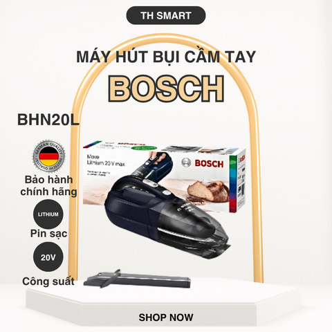 Máy Hút Bụi Cầm Tay Không Dây BOSCH BHN20L Màu Xanh Đen - Tiện Lợi, Pin Sạc, Công Nghệ AirFlow, Sạch Bụi Nhanh Chóng Cho Nhà Cửa Và Xe Hơi