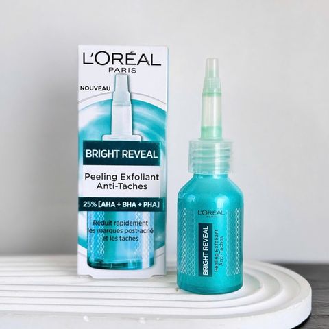 Tẩy da chết hoá học L’oreal Bright Reveal Peeling Exfoliant 25% [AHA + BHA + PHA] mờ thâm sạm