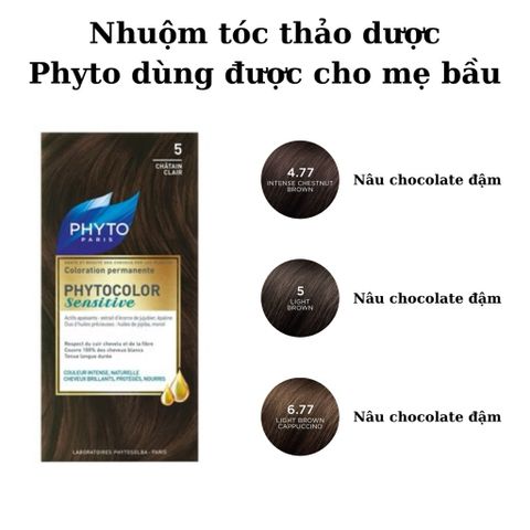 Nhuộm Tóc Phyto Phytocolor Sensitive Dành Cho Mẹ Bầu - Chiết Xuất Thảo Dược, An Toàn, Dễ Dùng Tại Nhà