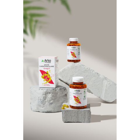 Viên uống dầu cá Omega 3 Arko Pharma Sante - Hỗ trợ tim mạch, trí não, sáng mắt, 40 năm uy tín tại Pháp