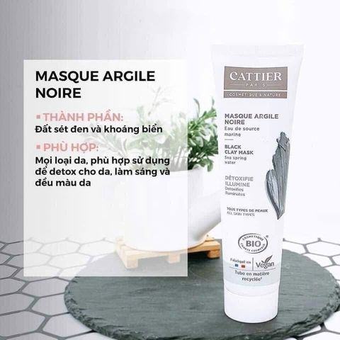 Mặt Nạ Đất Sét Cattier Paris - Masque Argile Đen, Xanh, Hồng, Tím - Chăm Sóc Da Dầu, Nhạy Cảm, Thiếu Sức Sống, Giải Độc Da