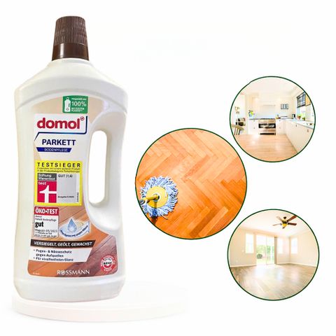 Nước Lau Sàn Gỗ Domol Parkett 1L - Dung Dịch Làm Sạch Hiệu Quả, Khô Nhanh, Không Cặn An Toàn Cho Gia Đình