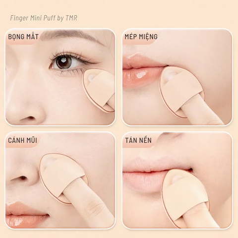 Mút Trang Điểm Dạng Ngón Tay Mini - 5 Miếng Tiện Lợi Cho Kem Nền, Che Khuyết Điểm, Dễ Sử Dụng, Phù Hợp Với Mọi Loại Da