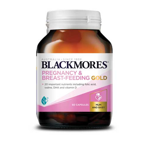 Viên uống bổ sung vitamin Blackmores Pregnancy & Breast Feeding Gold 60 viên - Hỗ trợ sức khoẻ mẹ bầu và cho con bú từ Úc