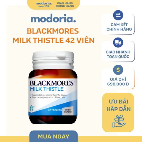 Viên Uống Blackmores Milk Thistle 42 Viên - Bổ Gan Hỗ Trợ Phục Hồi Tế Bào Gan - Sản Phẩm Chăm Sóc Sức Khỏe Từ Úc
