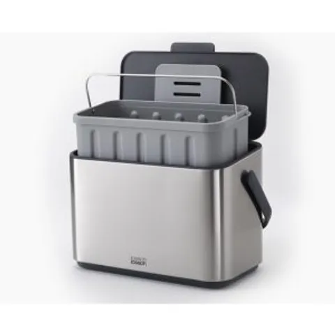 Thùng Đựng Rác Hữu Cơ Joseph Joseph 30145 - Caddy Inox 4L Thiết Kế Sang Trọng, Phân Loại Rác Hiệu Quả, Thân Thiện Môi Trường