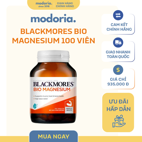 Viên Uống Blackmores Bio Magnesium 100 Viên - Hỗ Trợ Cơ Bắp, Giảm Căng Cứng, Bổ Sung Magie Từ Úc