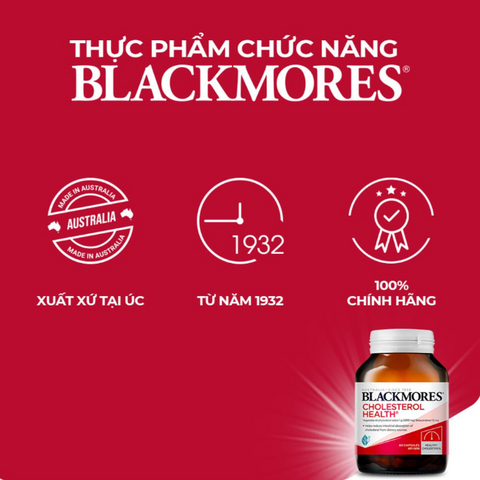 Viên uống Blackmores Cholesterol Health - 60 Viên Hỗ Trợ Kiểm Soát Cholesterol, Sức Khỏe Tim Mạch, Xuất Xứ Úc