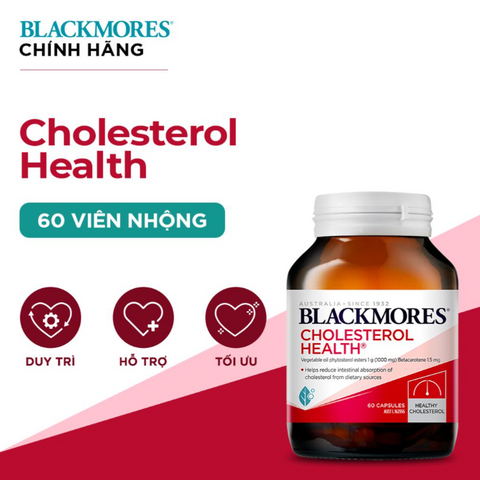 Viên uống Blackmores Cholesterol Health - 60 Viên Hỗ Trợ Kiểm Soát Cholesterol, Sức Khỏe Tim Mạch, Xuất Xứ Úc