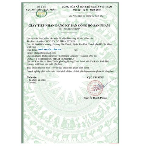 Viên uống bổ sung Calcium & Vitamin D3 PV Pharma - Hỗ trợ phát triển xương, chiều cao & sức khỏe cho trẻ từ 4 tuổi trở lên