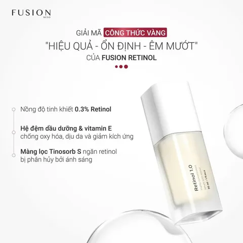 Kem Trẻ Hóa Da Chuyên Sâu Fusion Retinol 1.0 - Giải Quyết Nám Tàn Nhang, Tái Tạo Da, Chống Lão Hóa, Dưỡng Ẩm Tối Ưu