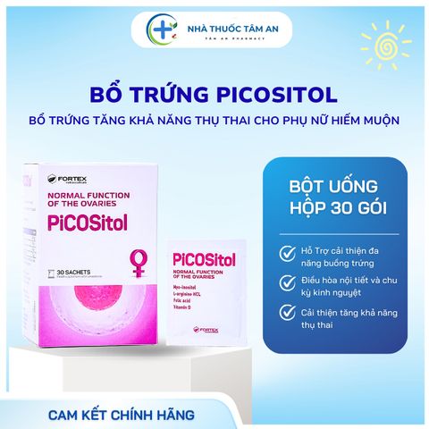 Bổ Trứng PICOSitol - Hỗ Trợ Cải Thiện Chất Lượng Trứng, Khả Năng Thụ Thai, Giảm Rối Loạn Kinh Nguyệt Cho Phụ Nữ PCOS, 30 Gói