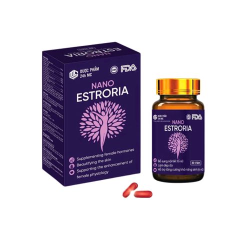 Viên uống Nano Estroria - Cân bằng nội tiết tố nữ, Làm đẹp da, Giảm nám, Sạm da, Chăm sóc sức khỏe sinh lý tự nhiên