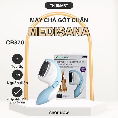 Máy Chà Gót Chân MEDISANA CR870 - Thiết Bị Tẩy Da Chai Sần, Đem Lại Đôi Chân Mềm Mại và Mịn Màng, Chăm Sóc Cá Nhân Tại Nhà