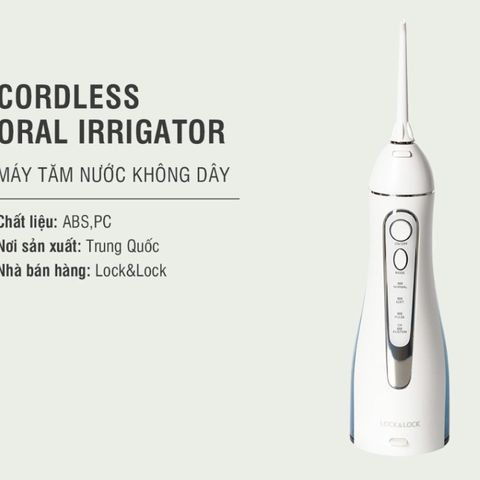 Máy Tăm Nước Không Dây LocknLock ENR156BLU - Chăm Sóc Răng Miệng Hiệu Quả, Thiết Kế Gọn Nhẹ, Hàng Chính Hãng 200ml
