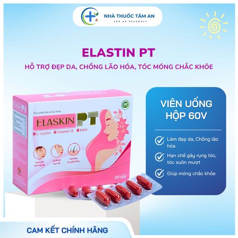 Viên Uống ELASKIN PT - Hỗ Trợ Làm Đẹp Da, Chống Lão Hóa, Giảm Tóc Gãy Rụng, Móng Chắc Khỏe - Hộp 60 Viên Nutraceuticals