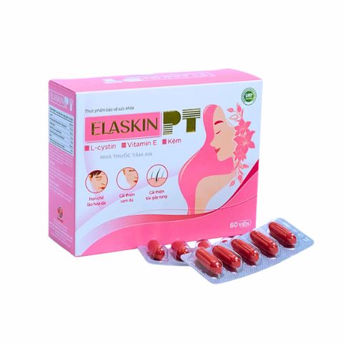 Viên Uống ELASKIN PT - Hỗ Trợ Làm Đẹp Da, Chống Lão Hóa, Giảm Tóc Gãy Rụng, Móng Chắc Khỏe - Hộp 60 Viên Nutraceuticals