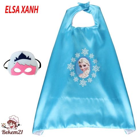 Áo Choàng Công Chúa Elsa & Anna Kèm Mặt Nạ - Đồ Hóa Trang Halloween Dành Cho Trẻ Em Từ 2-8 Tuổi