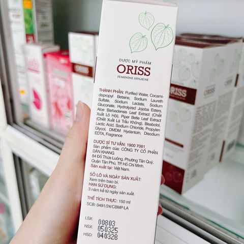 Dung Dịch Vệ Sinh Phụ Nữ Oris - Lá Trầu Không, Khử Mùi, Giữ Ẩm, Sạch Sẽ, Thoáng Mát, Dân Khang