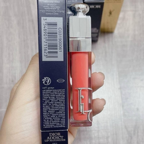 Son Dưỡng Dior Addict Lip Maximizer 061 Poppy Coral - Son Dưỡng Môi Cao Cấp Màu Đào Cam San Hô Chính Hãng, Hiệu Ứng Làm Đầy Môi