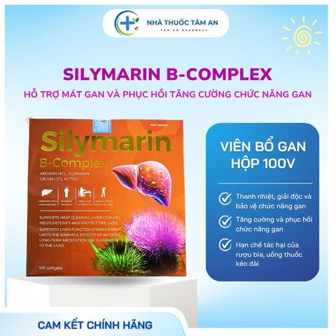 Viên Uống SILYMARIN B-COMPLEX - Tăng Cường Chức Năng Gan, Bảo Vệ Gan - Hỗ Trợ Giải Độc, 100 Viên