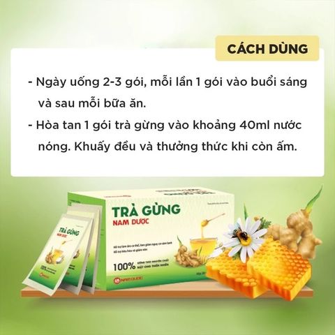 Trà Gừng Nam Dược Hộp 20 Gói x 3g - Hỗ Trợ Làm Ấm Cơ Thể, Giảm Nguy Cơ Cảm Lạnh, Hỗ Trợ Tiêu Hóa, Giảm Nôn