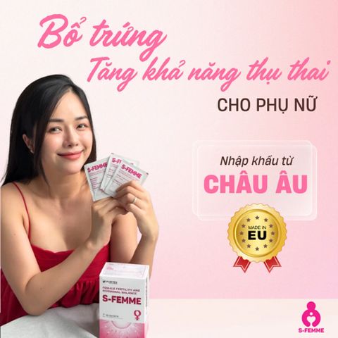 Bổ Trứng S-FEMME - Cân Bằng Nội Tiết Tố Cho Nữ, Hỗ Trợ Sức Khỏe Sinh Sản - Hộp 30 Gói Từ Bulgaria