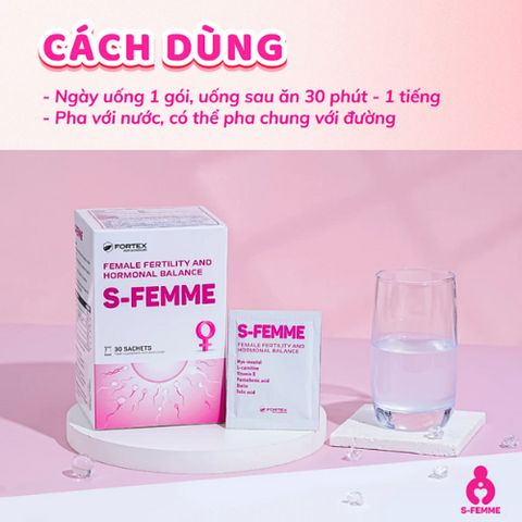 Bổ Trứng S-FEMME - Cân Bằng Nội Tiết Tố Cho Nữ, Hỗ Trợ Sức Khỏe Sinh Sản - Hộp 30 Gói Từ Bulgaria