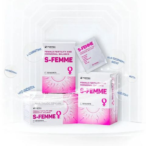 Bổ Trứng S-FEMME - Cân Bằng Nội Tiết Tố Cho Nữ, Hỗ Trợ Sức Khỏe Sinh Sản - Hộp 30 Gói Từ Bulgaria