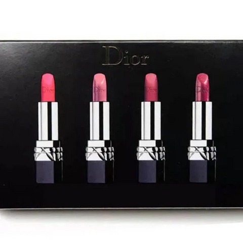 Set 4 Son Dior Rouge Chính Hãng - Màu Trà Sữa, Hồng Đất, Đỏ Tươi, Hồng San Hô - Bộ Trang Điểm Sang Trọng cho Phái Đẹp