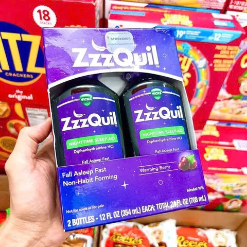 Siro Hỗ Trợ Ngủ Ngon Vicks Nyquil Zzzquil 354ml - Giúp Ngủ Sâu, Thư Giãn Tự Nhiên, Dành Cho Người Lớn & Trẻ Từ 12 Tuổi