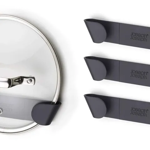 Bộ 4 Giá Treo Vung Thông Minh Joseph Joseph - Tích Hợp Gọn Gàng, Tiện Lợi Cho Bếp, Dán Dễ Dàng, Treo Vung Kính và Inox 16-24cm