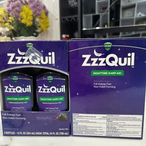 Siro Hỗ Trợ Ngủ Ngon Vicks Nyquil Zzzquil 354ml - Giúp Ngủ Sâu, Thư Giãn Tự Nhiên, Dành Cho Người Lớn & Trẻ Từ 12 Tuổi