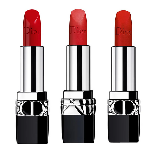 Set Son Dior Rouge Dior Lipstick Cao Cấp Màu 999 Satin, Matte, Velvet - Bộ 3 Son Chính Hãng Sang Trọng, Đẳng Cấp, Độ Bám Màu Lâu