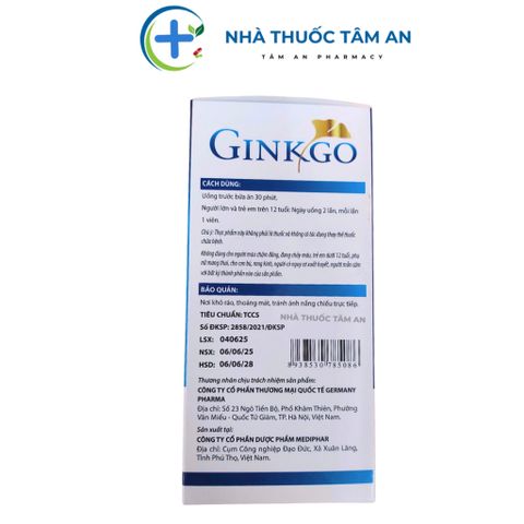Viên uống Ginkgo Q10 - Hỗ trợ trí nhớ, giảm đau đầu, chóng mặt, mất ngủ - Bạch quả và Coenzyme Q10 cho người lớn tuổi, học sinh, sinh viên