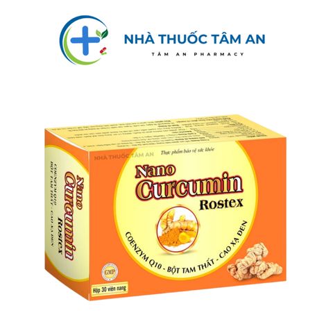 Viên Uống Nghệ Nano Curcumin Rostex - Hỗ Trợ Tiêu Hóa, Giảm Viêm Loét Dạ Dày, Trào Ngược Thực Quản - Hộp 30 Viên